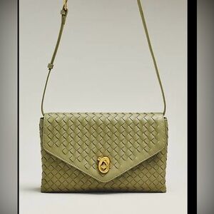 Anthropologie Foldover Woven Clutch